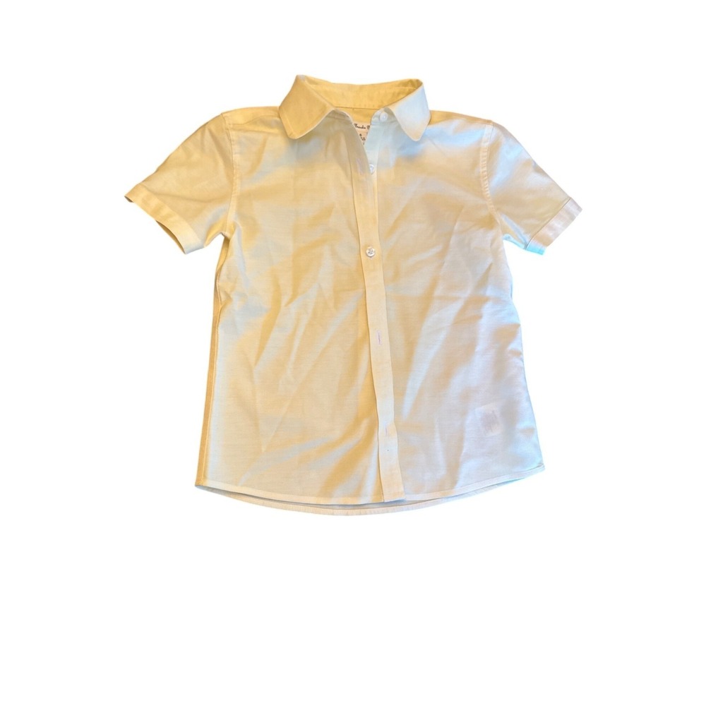 Brooks Brothers‎ Boys Butter Yellow Short Sleeve Shirt Dress Size 6